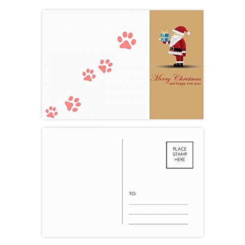 Cartes postales de Noël empreintes de pattes chat Meow pour vos vœux