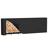 DIAMONDFORGE 8ft Firewood Rack Outdoor with Cover, Heavy Duty Fire Wood Stand, Metal Firewood Rack Indoor, Firewood Holder Storage, Log Wood Pile Racks Stand for Patio, Garden, Backyard, Matte Black