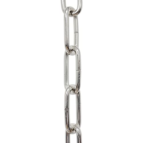 Image of RCH Hardware CH-ST59-U58-PN Steel Chandelier Chain 3 Gauge, Polished Nickel (1 Foot)
