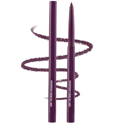 Eyeliner Pencil - Waterproof Long-Lasting Smudge-Proof Gel Eye Liner Pencils with Fine Tip for Mature Women 24hr All Day Wear Plum Eyeliner - Midnight Plum