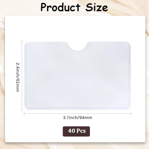 CREATCABIN 40Pcs RFID Blocking Sleeves Credit Card Sleeves Protectors Set White Aluminum Identity Theft Protection Holders Waterproof RFID Card Secure Planners Envelopes for Men Women Purse Wallets2