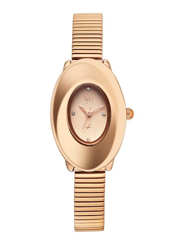 Image of Fastrack Vyb Runway with Quartz Analog Rose Gold Dial Rose Gold Stainless Steel Strap Watch for Girls - FV60121WM01W