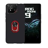 BMPNLSZ Schwarz Hülle für Asus ROG Phone 9 Pro + Abnehmbarer 360° Drehbarer Halterring Schwarz Rot, Handyhülle Hochwertige Bumper Schutzhülle Cover TPU Case Weiche Handytasche.