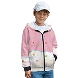PJHEQOXE Dream Nebula Girls Hooded Cardigan Kids Fashion Outerwear Boys Fleece Jacket Sweatshirts Coat 6-16 Years