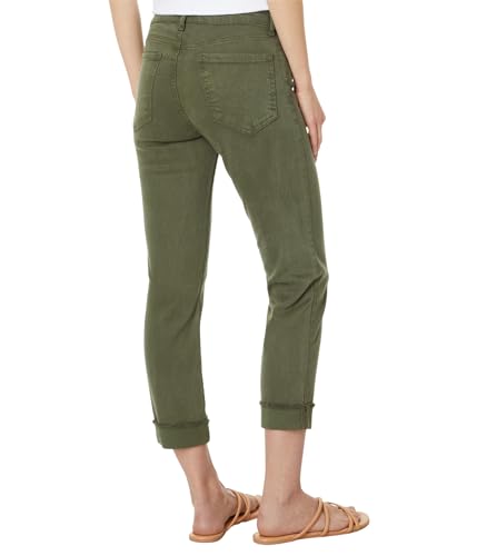 KUT from the Kloth Women's Amy Crop Straight Leg-Roll-up Frey in Tree2