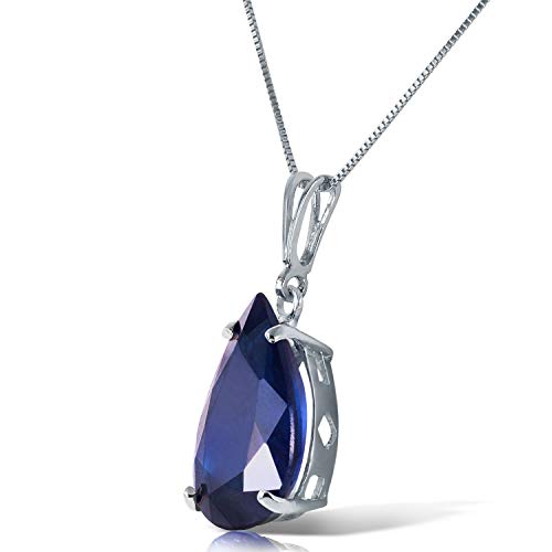 Galaxy Gold GG 14K Yellow, White, Rose Gold 4.65 carat Teardrop Natural Sapphire Pendant Necklace3