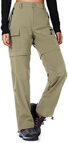 Cycorld Women's-Hiking-Pants-Convertible Quick-Dry-Stretch-Lightweight Zip-Off Outdoor Pants with 5 Deep Pocket, Sage, Medium
