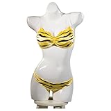 Lum Tiger skin pattern bikini Cosplay Costume Outfit Halloween Carnival cos Dress costume (Female L)