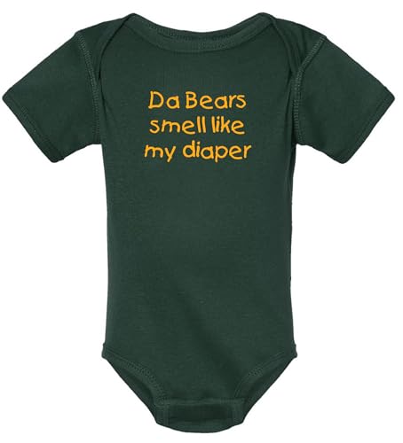 Image of Campus Originals Packers the Bears Smell Like My Diaper Funny Parents Fan Baby Bodysuit