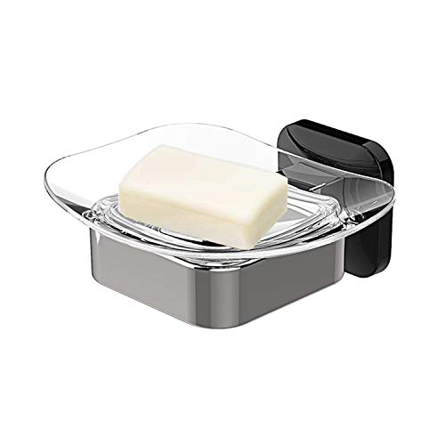 Porte-savon pour douche mural bicolore compact 4.49×4.33in support stable