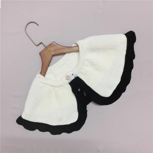 Thereisno Trim Flouncing Girls Sweater Lapel Accessiory Knitted Collar Flouncing Ancient Art Traditional Trim Shawl Collar Lapel3