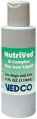 Vedco NutriVed B-Complex Plus Iron Liquid Supplement for Dogs and Cats, 4 fl oz, Vitamin B and Iron Formula