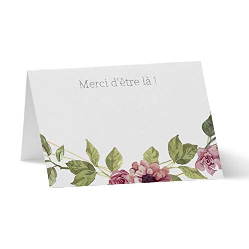 Partycards Marque Place pour Mariage, Baptême, Anniversaire, Noel | Porte Nom de Table en Papier - 50 Cartes Porte Prénom, A7 Cover