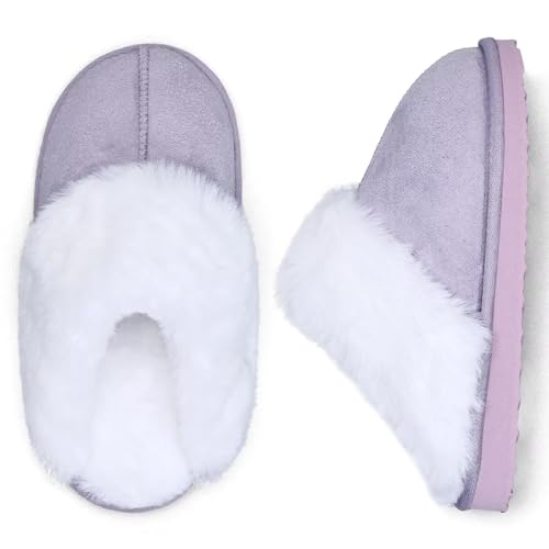 Image of IceUnicorn Kids Slippers Girls Boys Fuzzy House Shoes Bedroom Slides | Warm Memory Foam Slippers Indoor Outdoor
