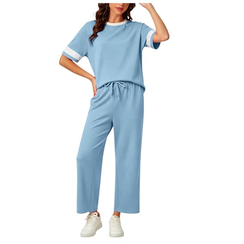 Survêtement été fluide et respirant avec haut manches courtes col rond