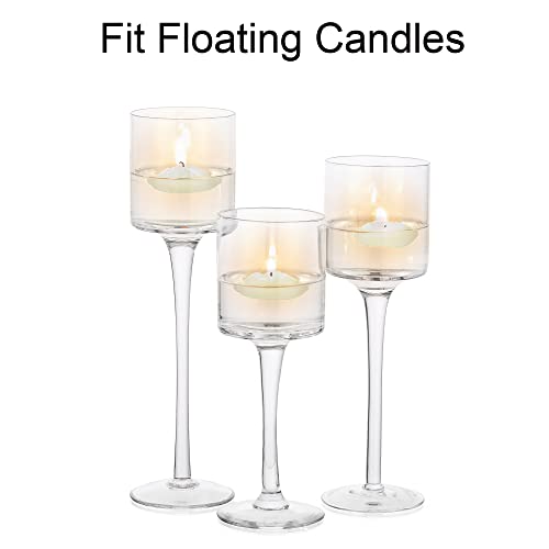 Glass Candle Holder For Table Centerpiece - Tall Tea Lights Candle Holder, Elegant Clear Long Stem Candle Holders For Pillar Candles, Floating Candle Holder For Wedding, Party, Home Decor, Set Of 30 #TOP6