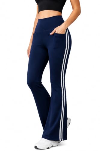 Image of Imperative High Waist Stretchable Flared Gym Pants for Women's | Gym Track Pants for Women with Side Pockets