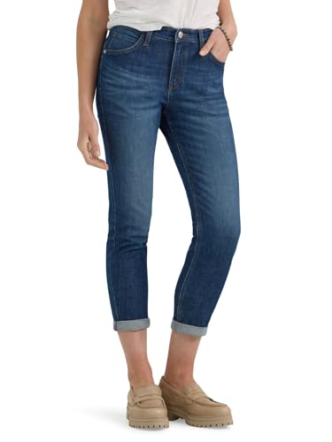 Lee Women's Legendary Mid Rise '90s Taper Jean Dark Stream 8