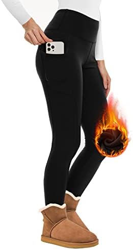 NexiEpoch Fleece Lined Leggings Women – High Waisted Winter Yoga Pants Tummy Control Soft Thermal Warm for Hiking Workout