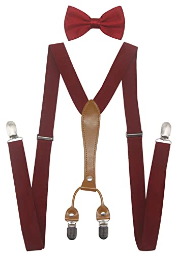 Image of Men's Suspenders Bowtie Set Elastic Y Shape Style Women's Suspenders Bowtie For Wedding&Formal Events