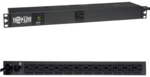 Tripp Lite Metered PDU, 15A, 13 Outlets (5-15R), 120V, 5-15P, 100-127V Input, 15 ft. Cord, 1U Rack-Mount Power (PDUMH15)