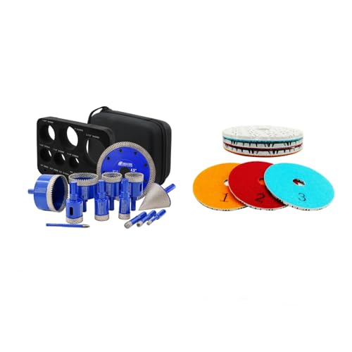 Set de brocas diamantadas con guía para porcelanato y mármol miniatura 1