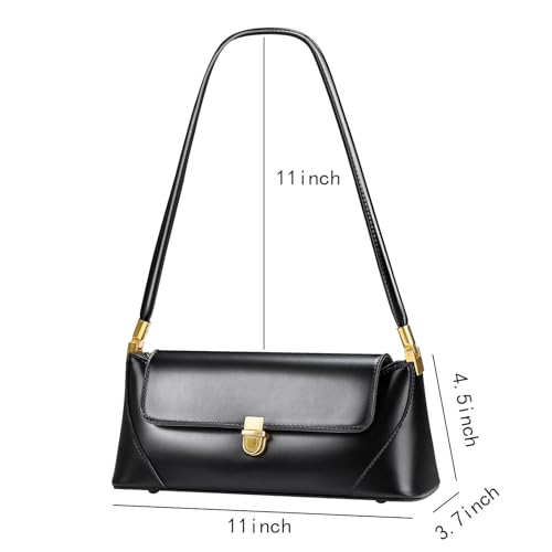 Vintage Shoulder Bag for Women Small Trendy Underarm Hobo Purse Genuine Leather Handbag for Daily Outfits and Travel2