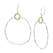Silpada 'Dynamic Duo' Double Circle Drop Earrings in Sterling Silver & Brass