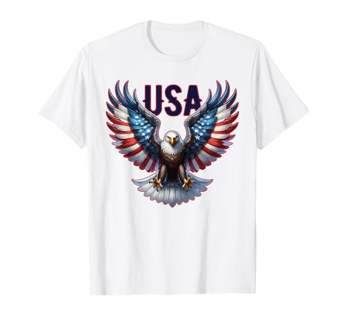 Diseño de bandera de Estados Unidos con águila patriótica Camiseta