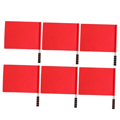 Totority 6Pcs Waving Flags for Competitions Portable Referee Flags Durable with Poles for Sports Events
