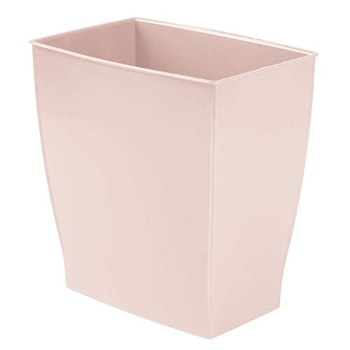 mDesign Rectangular Trash Can Wastebasket, Small Garbage Container Bin for Bathrooms, Powder Rooms