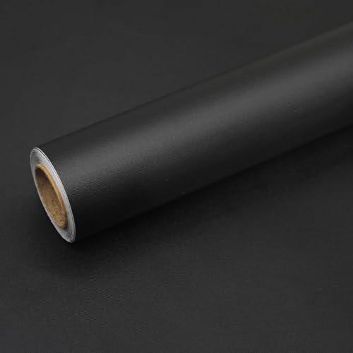 WALLFLY Black Contact Paper, Peel and Stick Wallpaper, Decorative Self Adhesive Vinyl Film for Cabinet, Drawer, Shelf Liner, Table, Door Reform || (1'X 6'Feet)