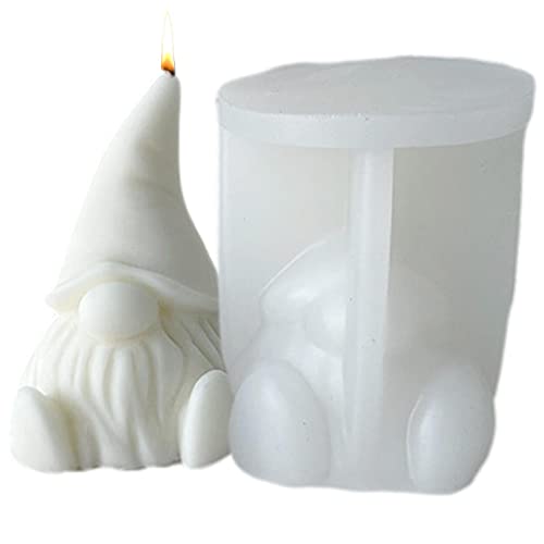 Molde De Silicona De Navidad, Molde De Gnomo De Vela, Moldes Cilíndricos De Silicona, Molde De Navidad Reutilizable,chocolate, Cerámica, Arcilla, Decoración De Pasteles, Fondant, Cumpleaños, Bricolaje