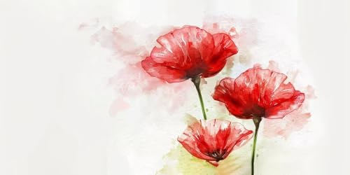 Diamond Painting Fleurs de Coquelicot 70x140cm Kit DIY Adulte et Enfant