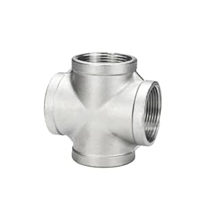 GenÃ©rico TuberÃ­a de agua con rosca interna de cuatro vÃ­as de acero inoxidable 304 y accesorios de uniÃ³n de calefacciÃ³n, 4 puntos 6 poi 1/2(SS201,3/4″)