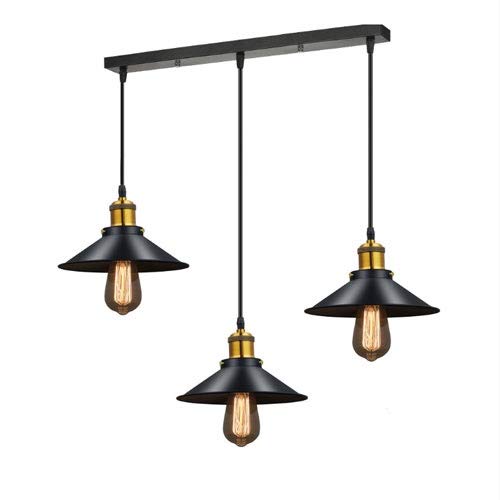 Chandelier créatif style art déco avec 3 suspensions en métal pour salon contemporain