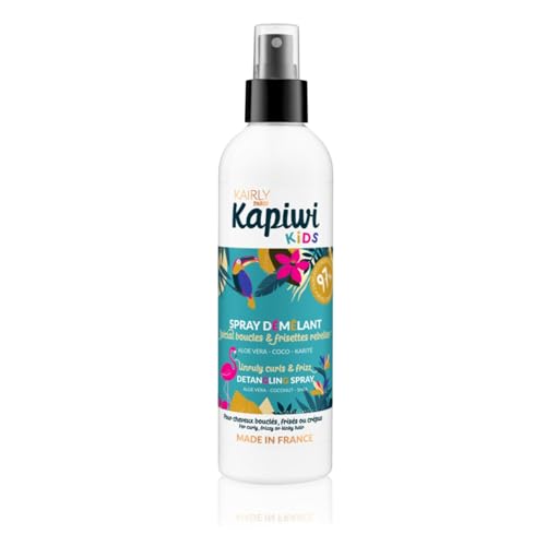 KAIRLY - Spray Démêlant KAPIWI Kids - Cheveux Bouclés & Frisés - Démêle, Hydrate & Redonne Éclat - 250ml - 97% Naturel - Aloe Vera, Coco & Karité