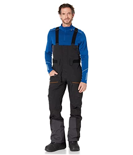 Helly-Hansen Sogn Bib Shell Pant - Men's Waterproof Ski Pants, Insulated Bib, Breathable Snow Pants with Adjustable Straps, 992 Black - Large