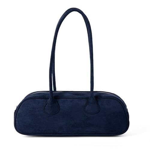 Small niche design suede long bag, fashionable and versatile, vintage suede hand-held shoulder bag