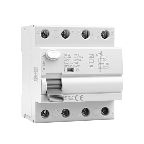 Interrupteur différentiel RCCB 63A Type B 400V rail DIN photovoltaïque