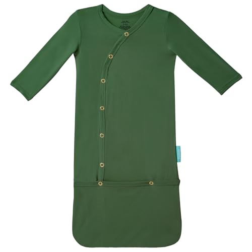 PurComfy Supersoft Baby Sleeper Gowns, Premium Bamboo Viscose Infant Nightgown Sleepers Preemie Newborn Snap Bundler Forest Newborn