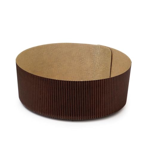 Decora, 0320166 5 forme per panettone basso da 750 g, in carta rigida di pura cellulosa, resiste a temperature di 200 °, ideale per realizzare un panettone in casa, made in italy