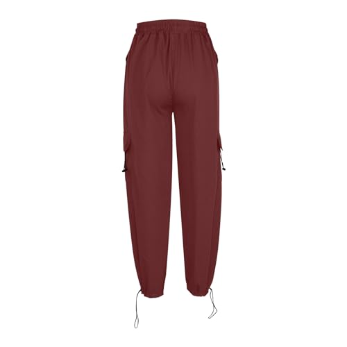 Cargo Pants Women High Waisted Baggy Fashion Streetwear Y2k Drawstring Trousers Outdoor Workout Wide Leg Hiking Pants