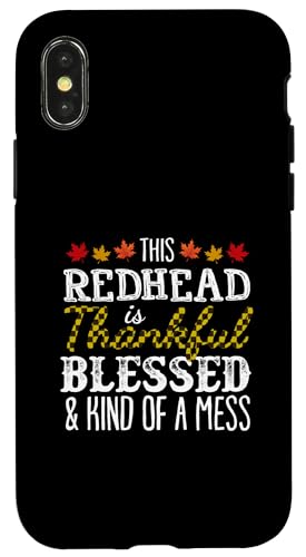 Carcasa para iPhone X/XS Esta pelirroja es agradecida bendecida y una especie de desastre