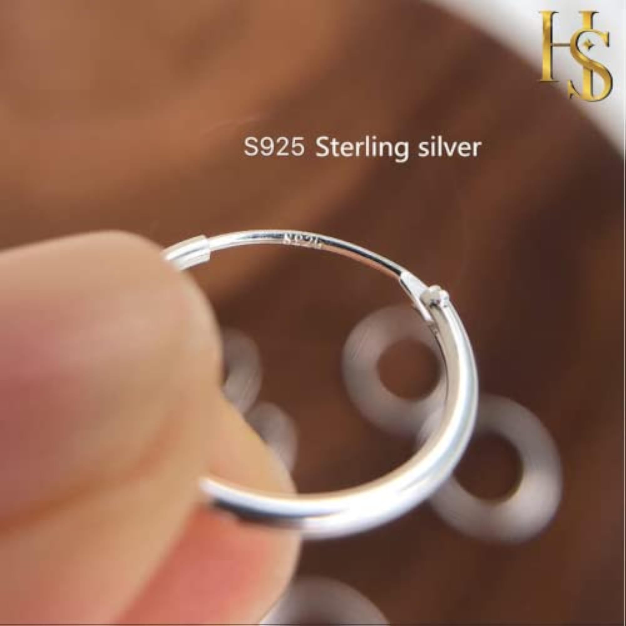 925 Sterling Silver Hoop Earrings Classic Round Endless Hoops in Various Sizes