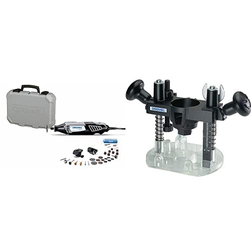 Dremel 4000-2/30 High Performance Rotary Tool Kit- 2 Attachments & 30 Accessories- Grinder, Sander, Polisher, Router, and Engraver- Perfect for Routing, Metal Cutting & 335-01 Plunge Router Attachment