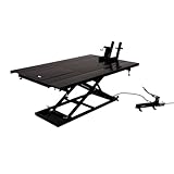 Black Widow Extra-Wide Air or Hydraulic Motorcycle ATV Lift Table 1,500 lb. Capacity Diamond Plate Surface with 32' Maximum Lift Height
