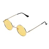 Kaiaiyong Small Round Polarized Sunglasses for Women Men Retro Circle Sun Glasses,John Lennon Style