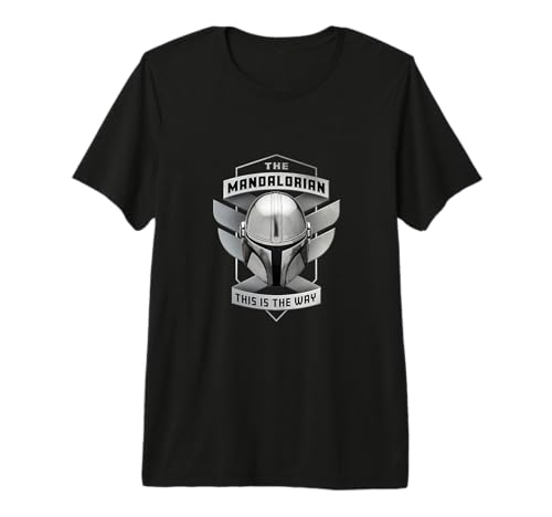 T-shirt Mandalorian Helmet Emblem Star Wars vêtement coton geek noir taille S