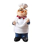 Chef Decoración Figuras de Cocina Estatua Chef Ornamento de Resina Hecho a Mano con Expresión Amable Adecuado para Restaurante Cafetería Dormitorio, Cabeza, Tal como se Describe